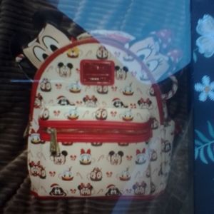 Loungefly/ Disney Mickey & Minnie Mouse Hot Cocoa  Backpack & Ears Headband Set